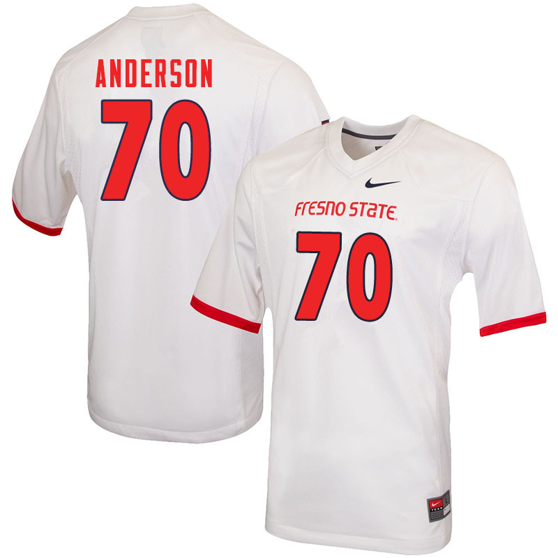Men #70 Tim Anderson Fresno State Bulldogs College Football Jerseys Sale-White - Click Image to Close